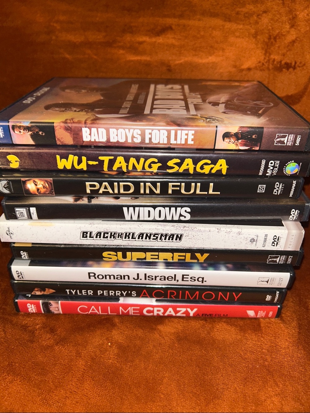 Action & Drama DVD Lot of 9 - Bad Boys, Wu-Tang, BlacKkKlansman Widows